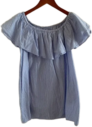 Zara Woman Striped Off Shoulder Mini Dress