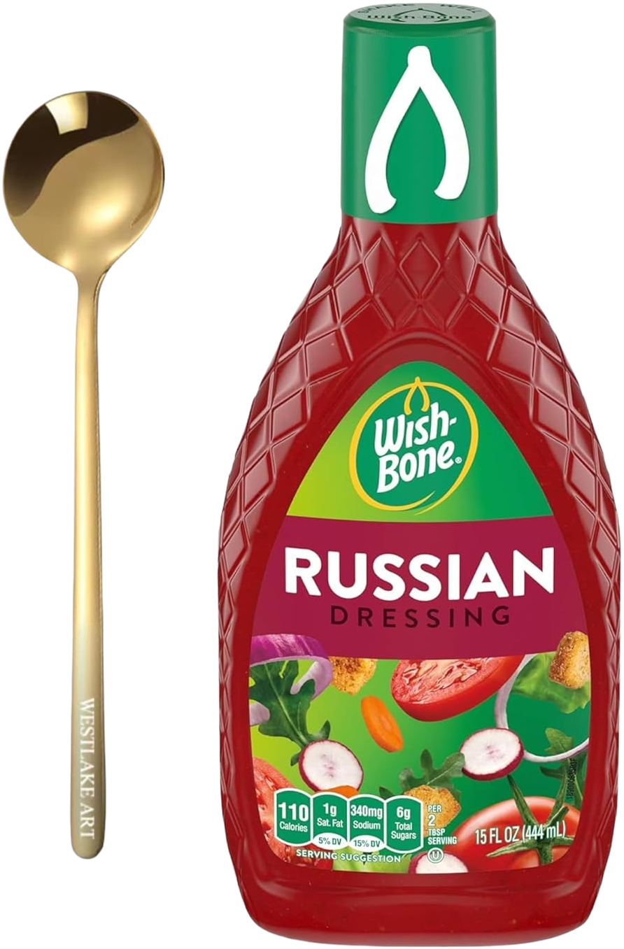 westlake art Russian Salad Dressing, 15 Fl Oz, Bundled With Golden Ss Spoon - Bold & Tangy Salad Dressing, Versatile Marinade & Dip, Quality Ingredients, No Artificial Flavors (Pack of 1)