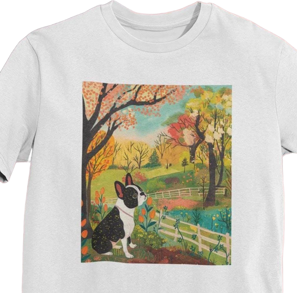 French Bulldog in Autumn Countryside T-Shirt