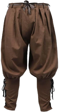 Medieval Renaissance Ankle Banded Pants For Men Linen Viking Pirate