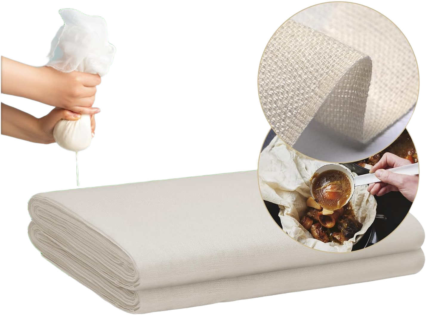 Olicity Cheese Cloths, Grade 100, 36x36Inch, Reusable Cheese Cloth with Closed Edges Fabric Fine Mesh Cloth, Unbleached Cotton Muslin Cheesecloth for Straining, Cooking, Yogurt, Herbs,Crafts - 9 Sq.Ft