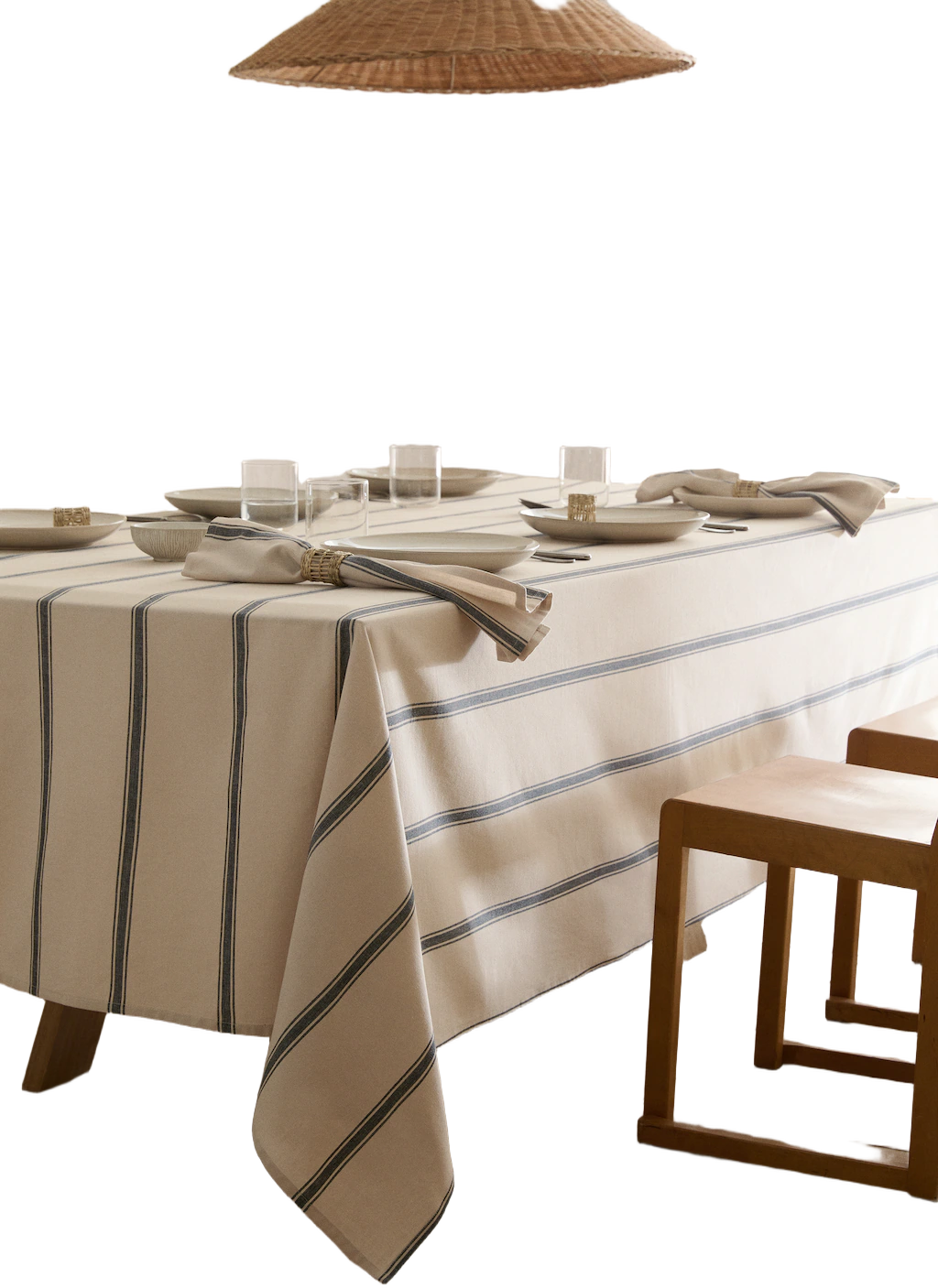 100% cotton striped tablecloth 170x250cm