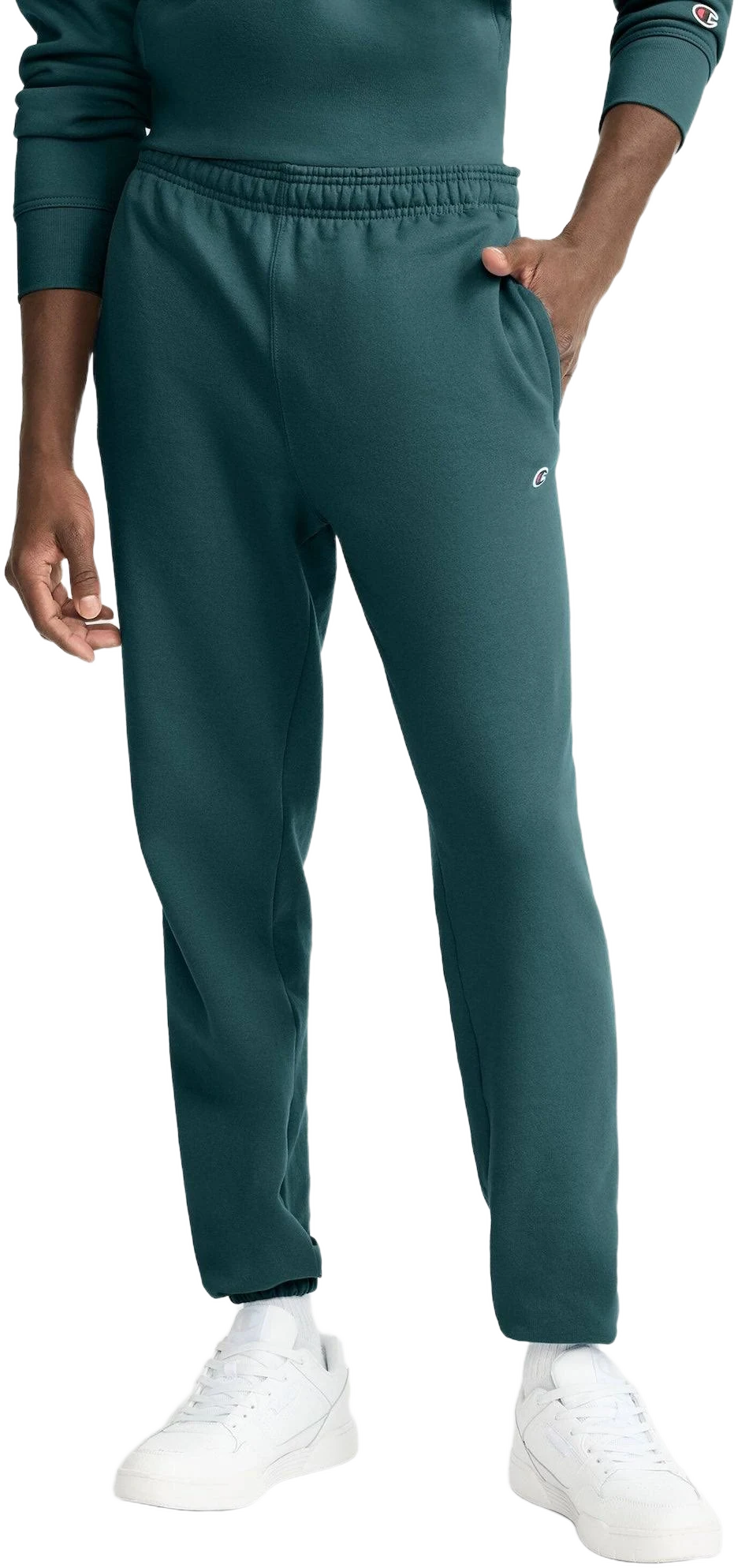 Champion Relaxed Hem Powerblend Sweatpants with C Logo