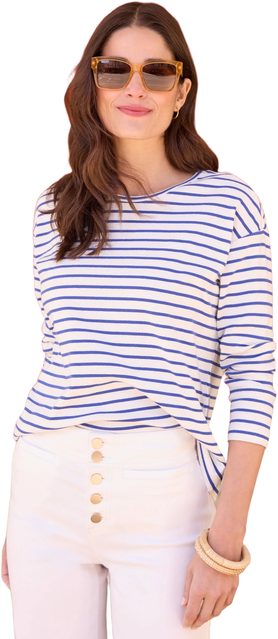 J.McLaughlin Women's Nico T-Shirt in Stripe