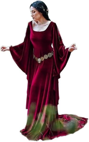 Burgundy medieval dress red velvet preraphaelite ren fair elven costume celtic medieval velvet dress
