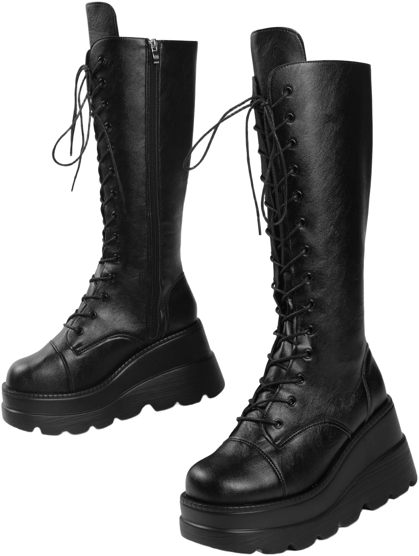 Gothniero Women's Mid Calf Platform Boots