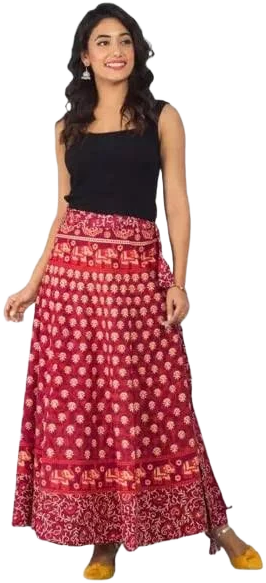 Women's Boho Indian Cotton Wrap Skirt