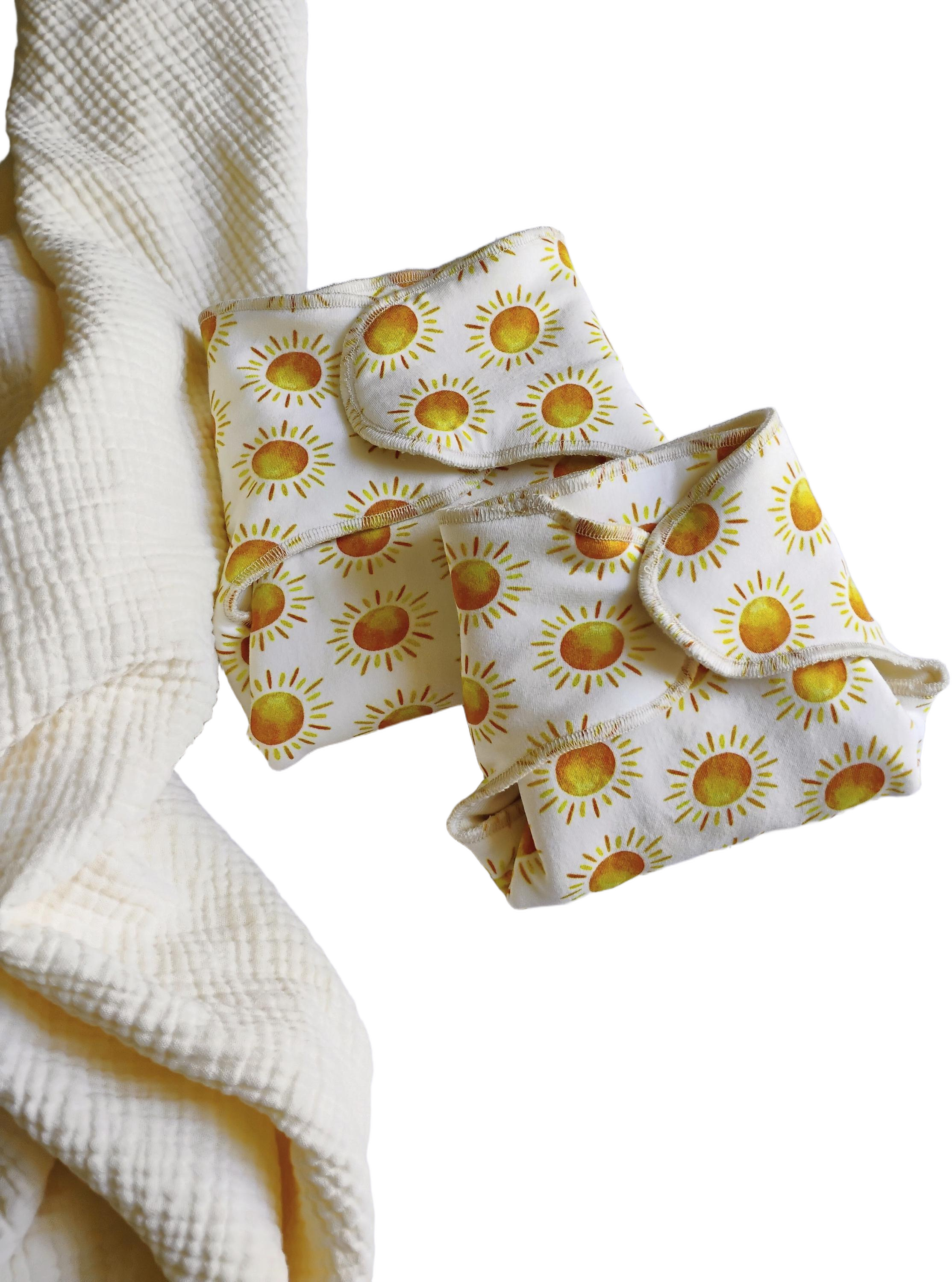 Sunshine prefold cloth diaper, one size or newborn preflat diaper