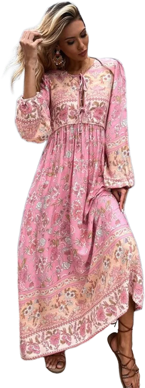Carina Rose Boho Loose Maxi Dress