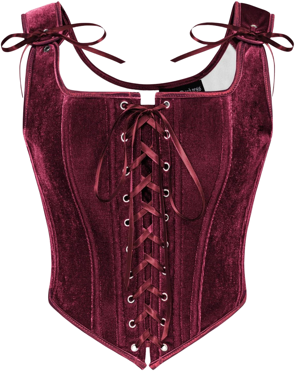 Scarlet Darkness Women's Renaissance Velvet Lace Up Overbust Corset Top