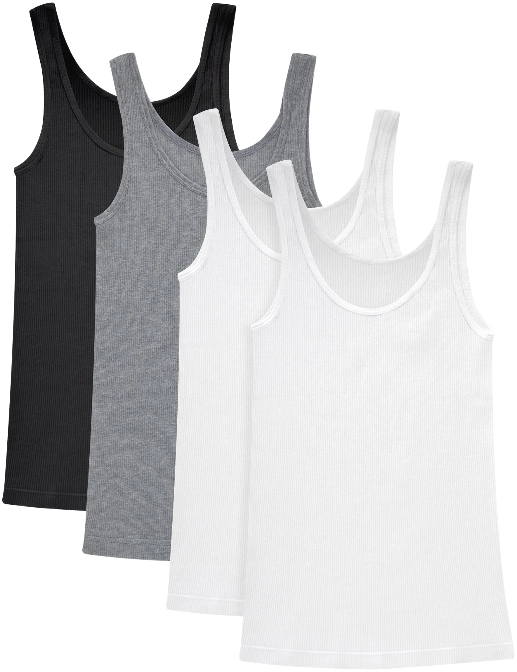 Hanes Women's Originals Pack Soft Cotton Rib Tank Tops (4-Pack)
