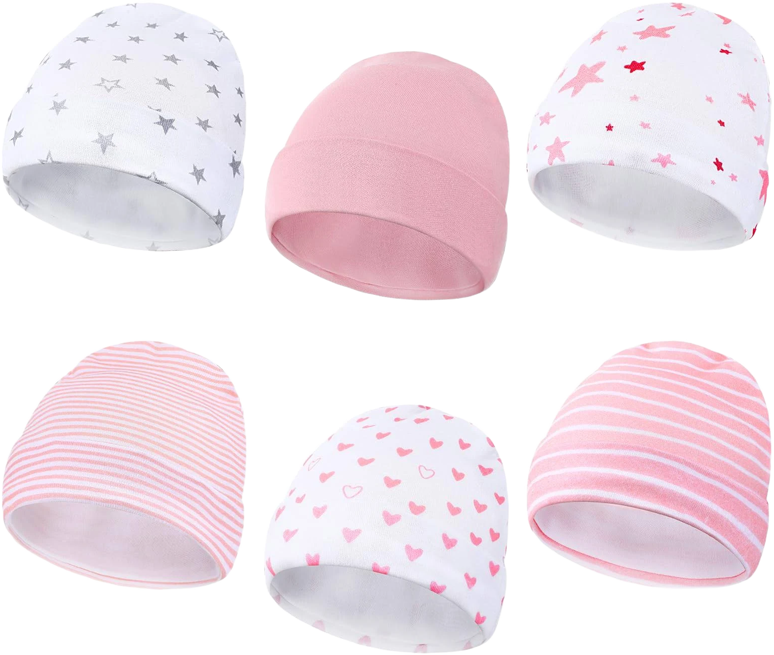 Newcotte 6 Pcs Cotton Preemie Baby Hats