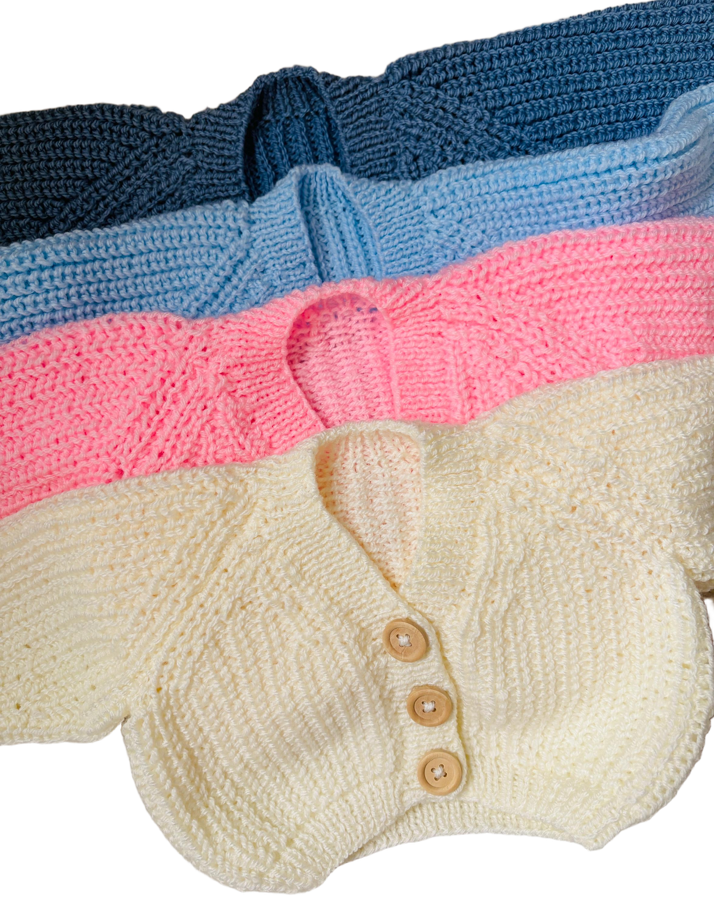 Handmade Preemie Premature Knitted Baby Cardigan Cozy Unisex Sweater for all Seasons Personalized Gift Newborn Infant Toddler Baby Clothes