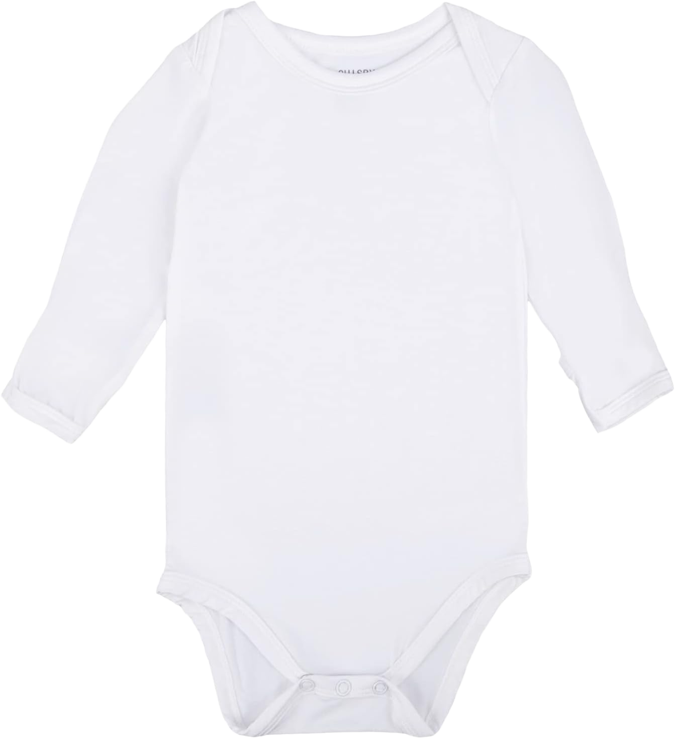 GUISBY Unisex Baby Rayon of Bamboo Snap Bodysuits, Long Sleeve with Mittens Cuffs Bodysuit Newborn White