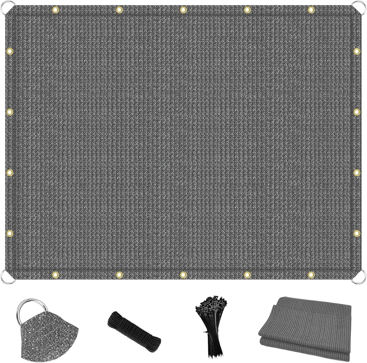 Artpuch 5x21 FT Sun Shade Cloth with Upgraded Grommets & D-Ring Eyelets, 90% UV Protection Outdoor Shade Cover Canopy Privacy Screen for Patio, Pergola DGN02 Light Gray (Custom Size)