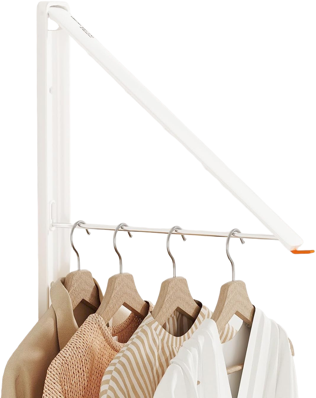 Retractable Clothes Drying Rack,Wall-Mounted Clothes Hanger Rack for Laundry Room,Laundry Drying Rack Wall Mount Space Saving Closet Organizer,Easy Installation Aluminium Dryer 1pcs White 1 Rack White