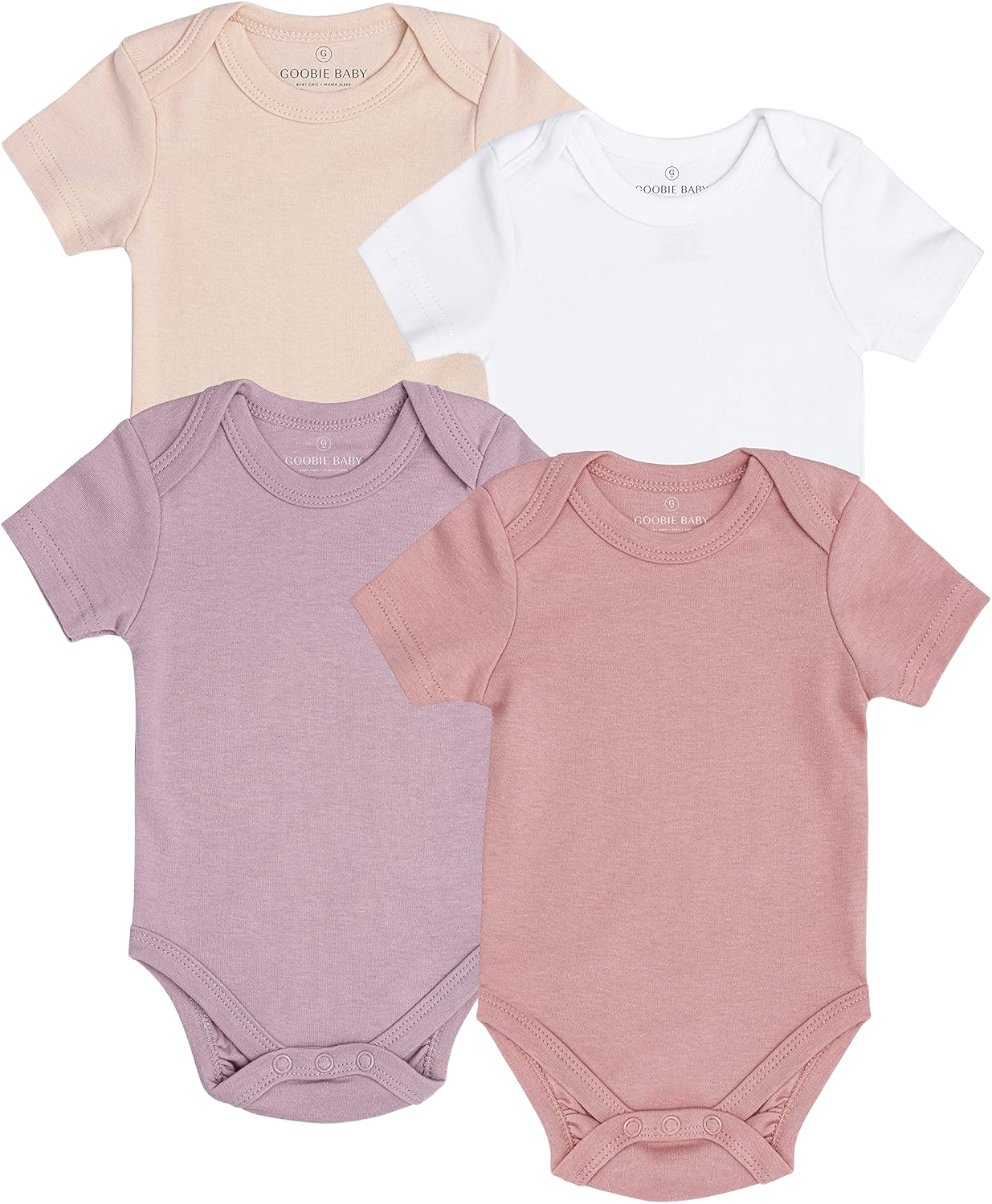 Baby Classic Bodysuit Set, 100% Cotton Boy Girl Unisex Onesie, 4 Pack Pink Combo - Short Sleeve 4pk Preemie