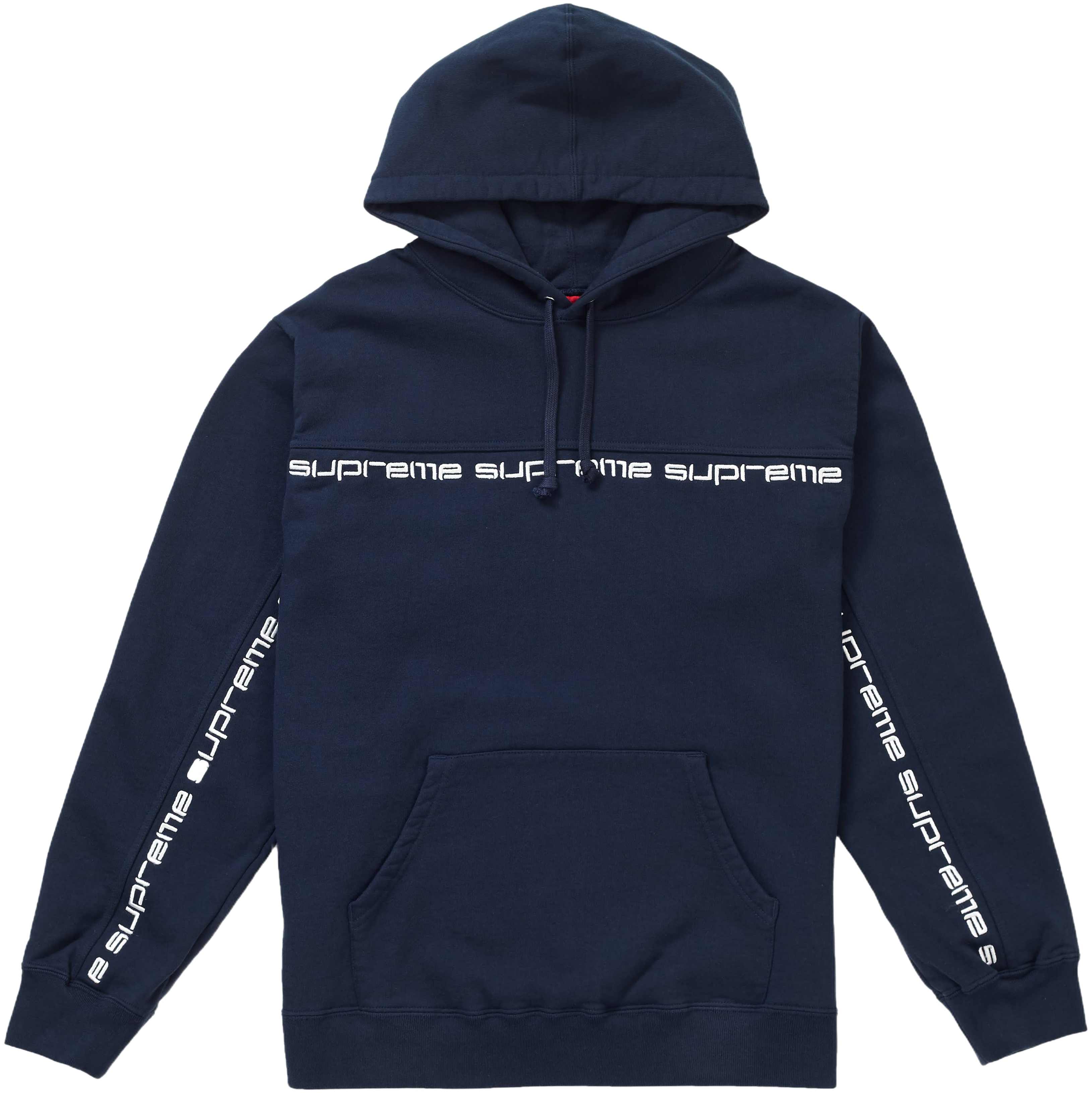 Supreme Text Stripe Hooded Sweatshirt