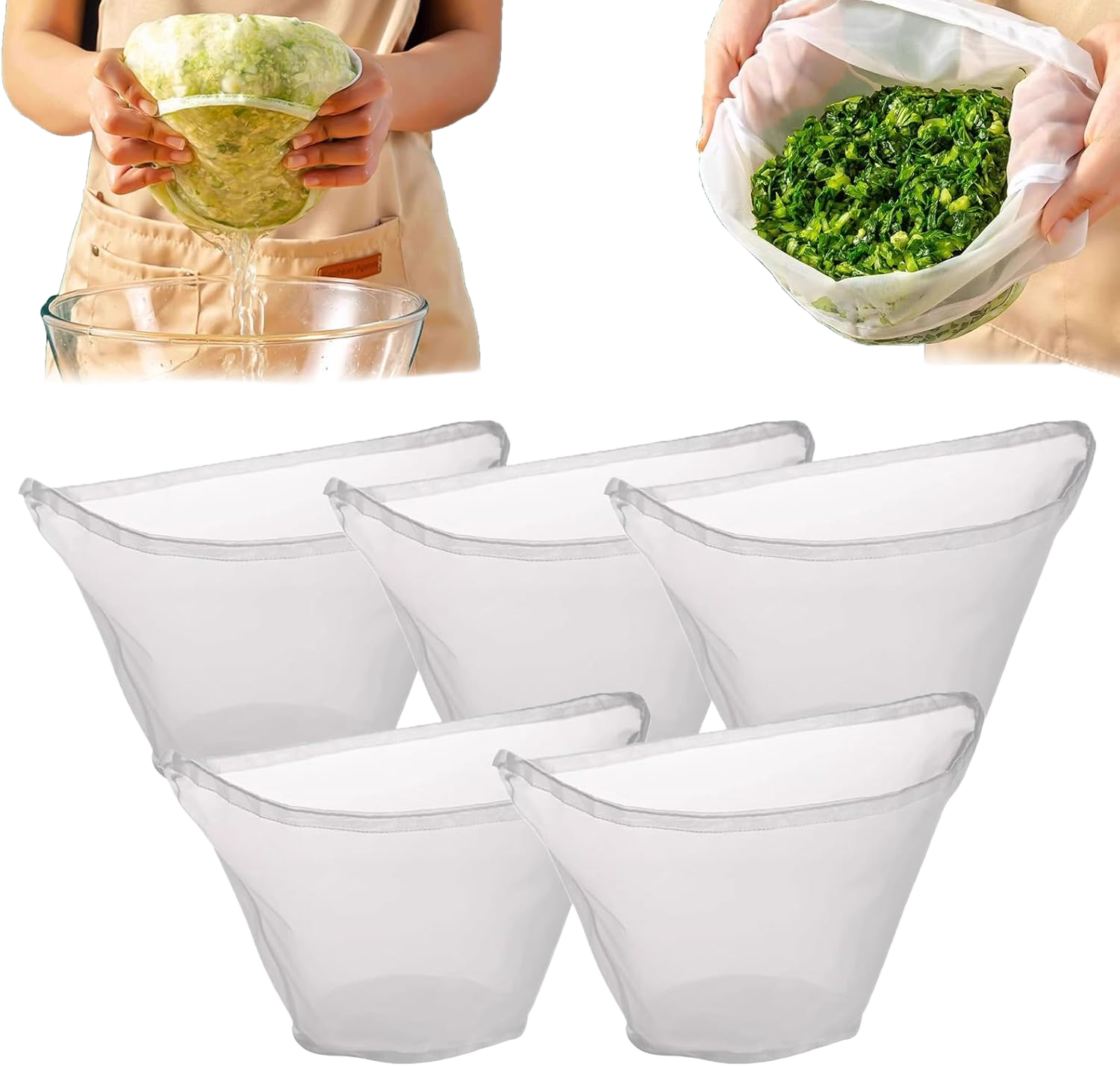 2025 New Soy Milk Bag, Organic Cotton Cheese Cloth, Organic Unbleached Cotton Cheesecloth or Food Strainer, Nut Milk Bag Reusable, Cheese Cloth Bag for Straining, Fine Mesh Cheese Cloth Making (S)