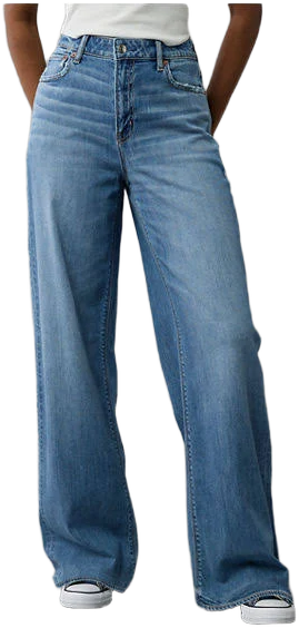 Ae Dreamy Drape Stretch Super High-Waisted Baggy Wide-Leg Jean