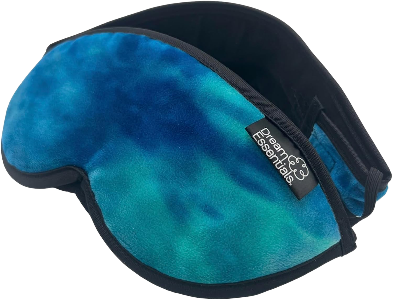 Dream Essentials Utopia Luxury Plush Sleep Mask, Handmade in The USA, Breathable Cotton, Adjustable Wide Headband, Men and Women, Nose Bridge for Light Block, Travel, Yoga, Meditation (Tie Dye Teal)