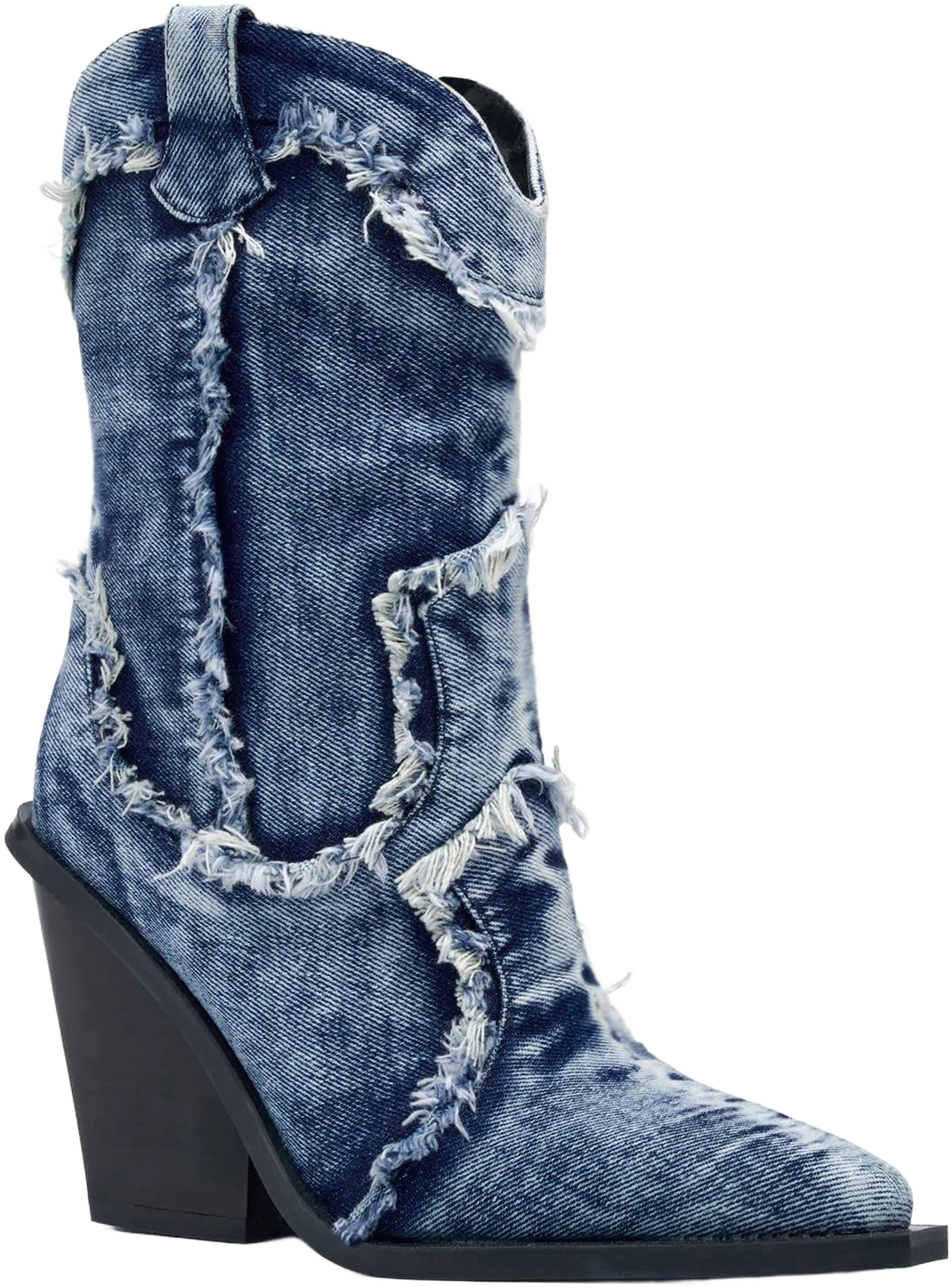 Women's Mid Calf Western Boots with Rhinestones