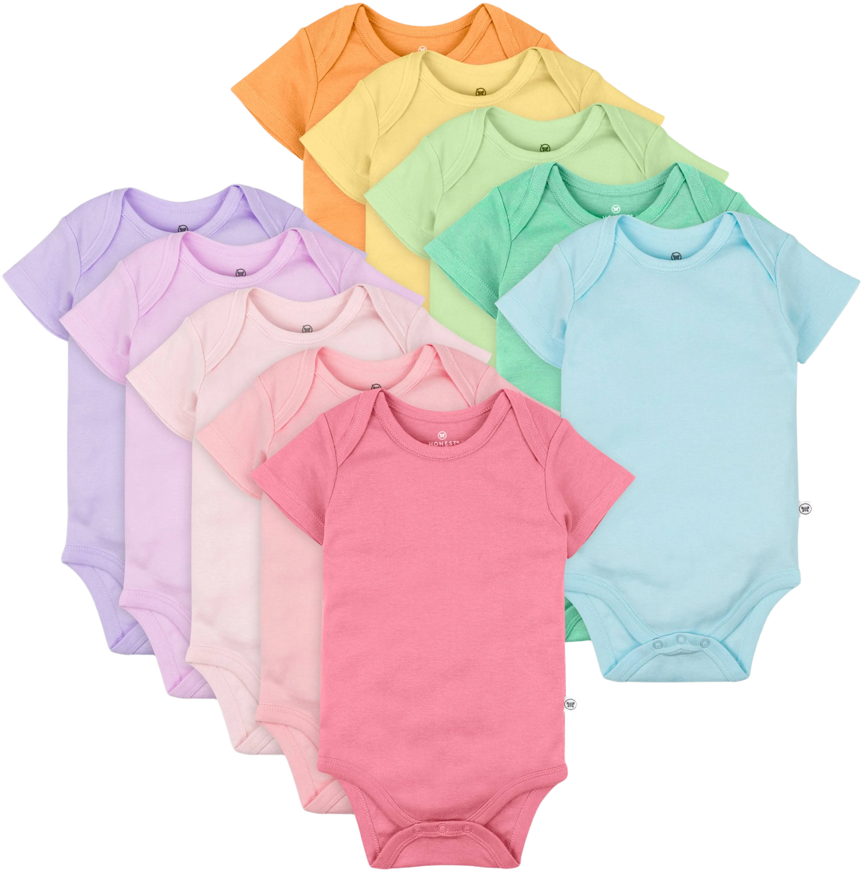 Honest Baby Clothing 10-Pack Organic Cotton Short Sleeve Bodysuits