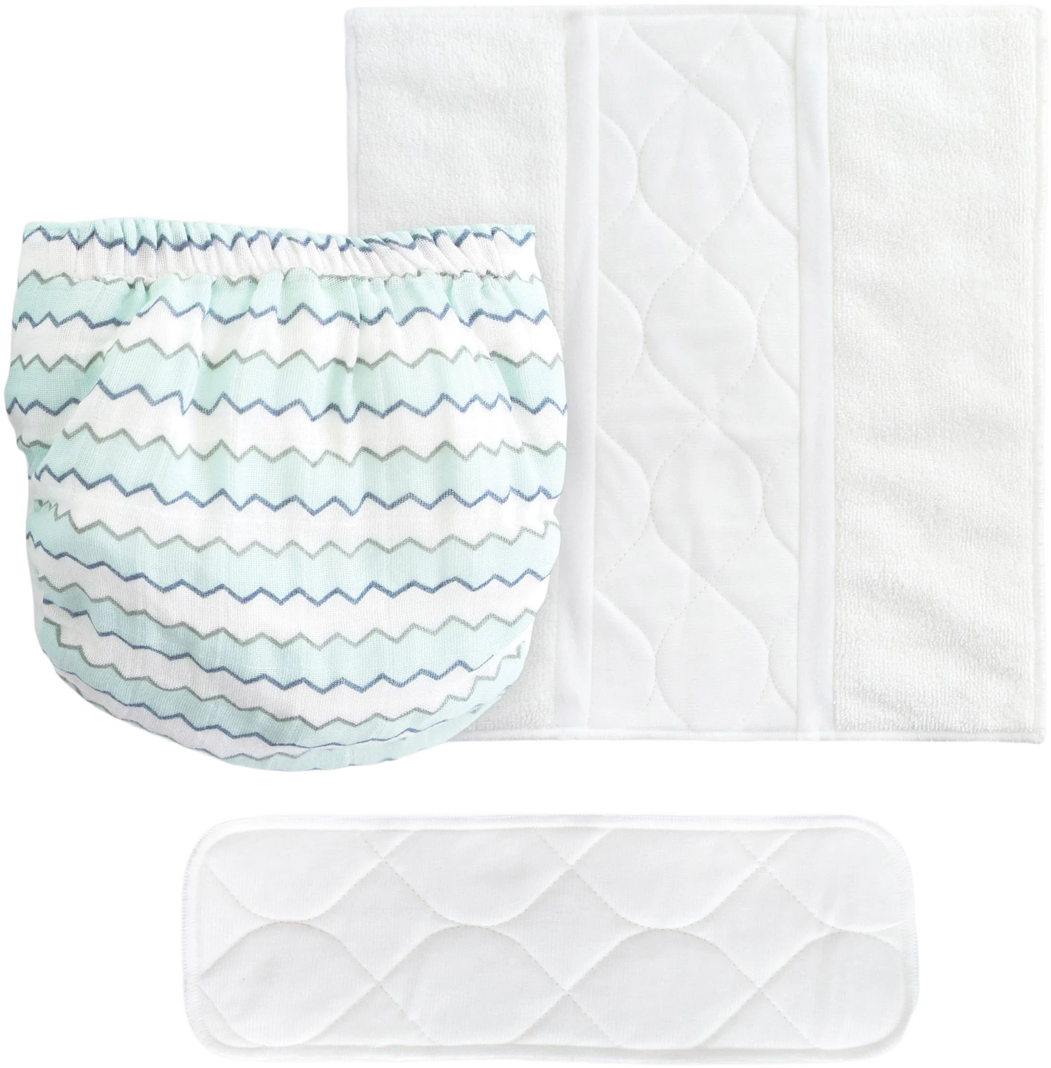 Smartnappy Cotton Muslin by Amazing Baby NextGen Hybrid Cloth Diaper Cover + 1 Bi-fold Reusable Insert + 1 Reusable Booster