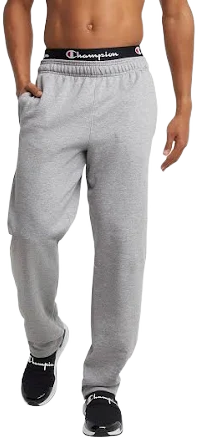 Champion Men's Powerblend Fleece Open Bottom Sweatpants
