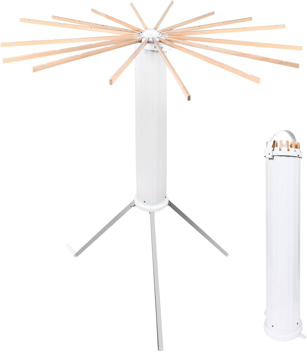 Solid Wood Tripod Clothes Drying Rack, Foldable Portable Solid Wood Clothes Rack, Space Saving Laundry and Drying Rack