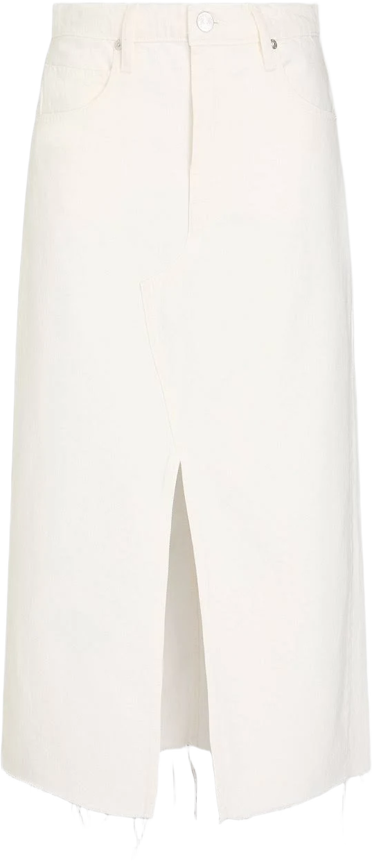 FRAME Women's Midaxi Frayed Denim Midi Skirt