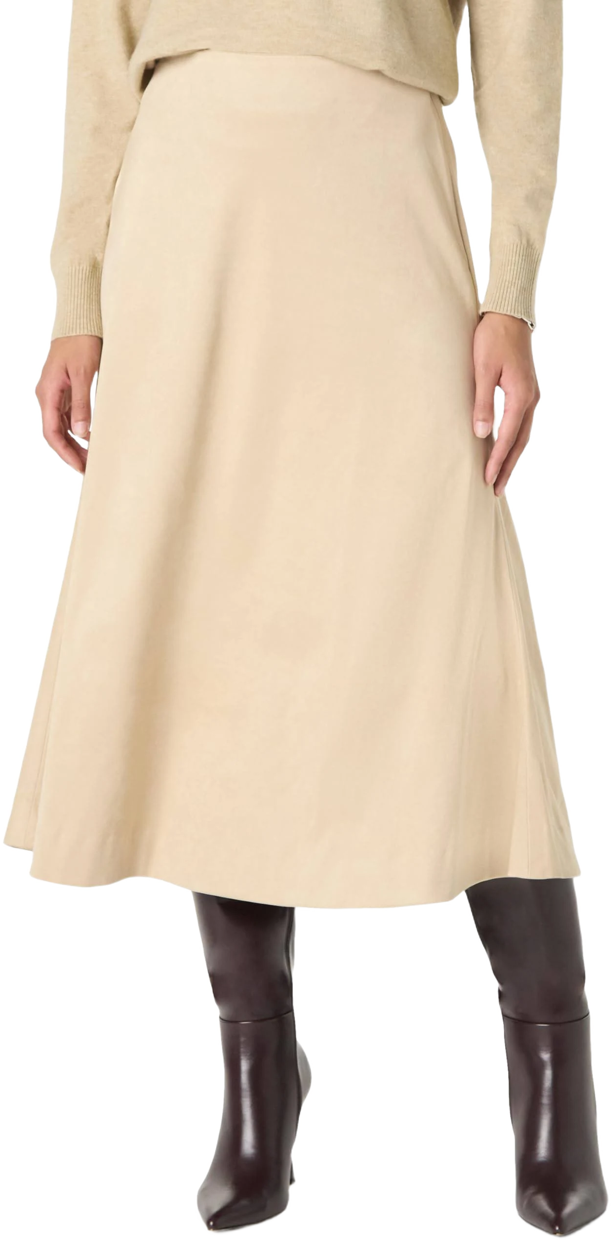 The Drop Women's Cecily Faux Suede Midi Skirt