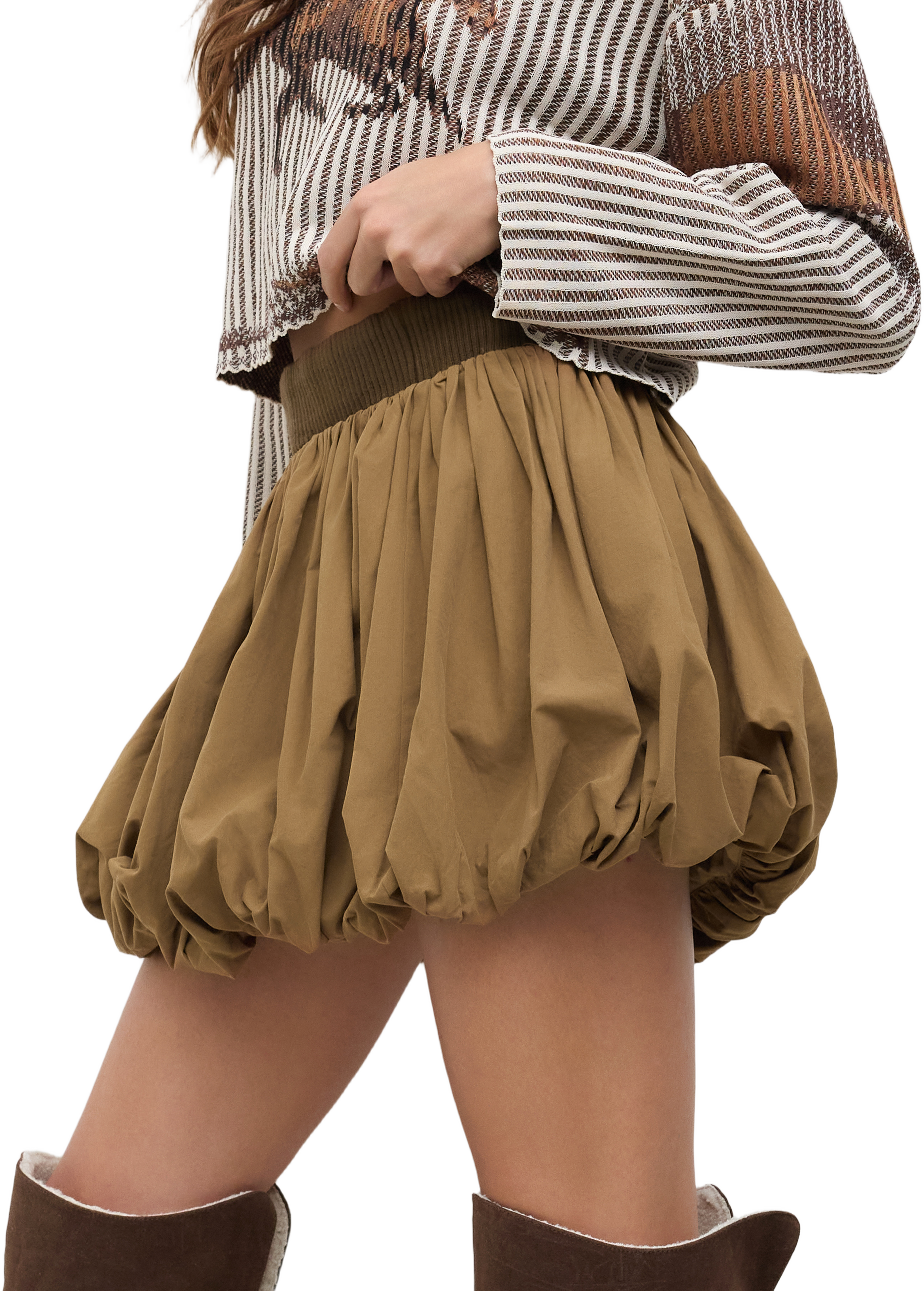 100% Cotton Mid Rise Mini Bubble Skirt