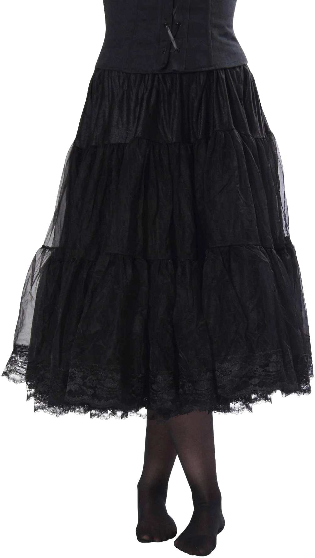 Malco Modes Men's Tea-Length Chiffon Crinoline Petticoat Underskirt with