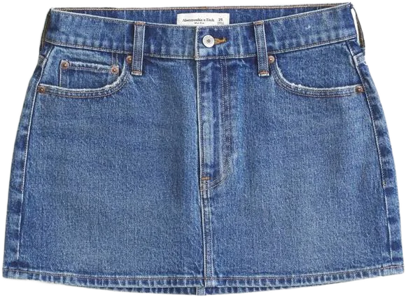 Abercrombie & Fitch Women's Mid Rise Denim Mini Skirt