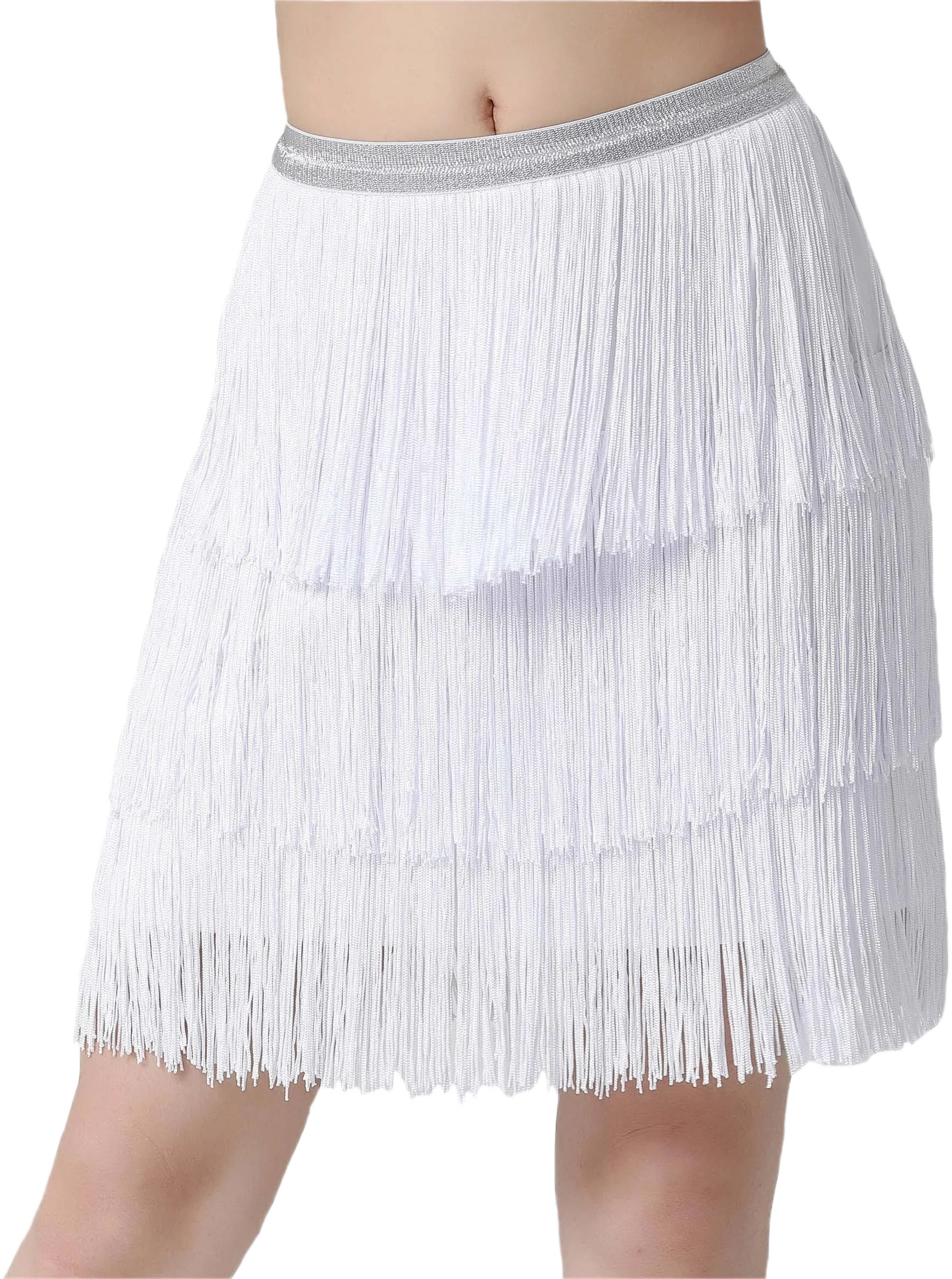 Cielary Women's Fringe Latin Dance Skirt