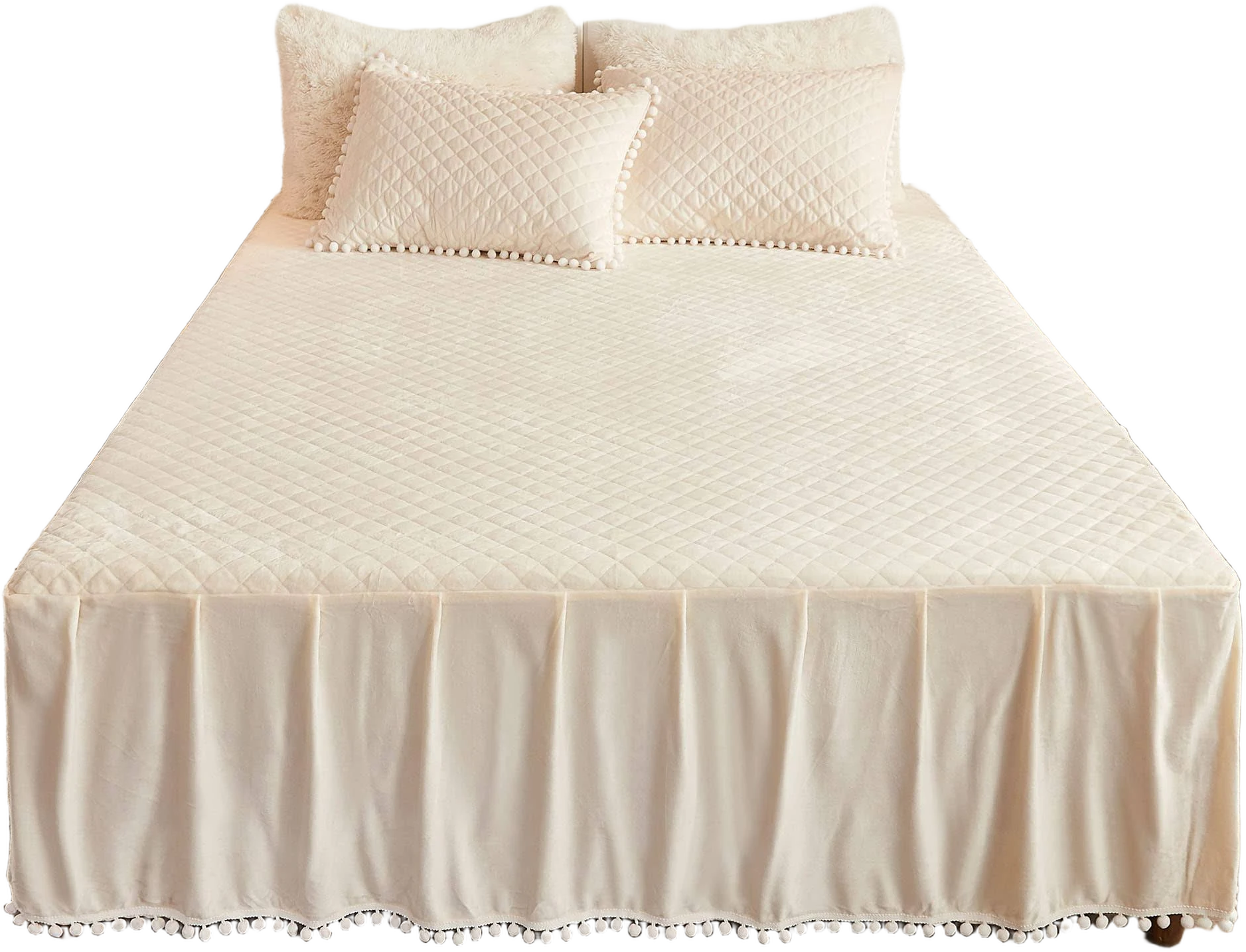 Liferevo Luxury Velvet Bed Skirt