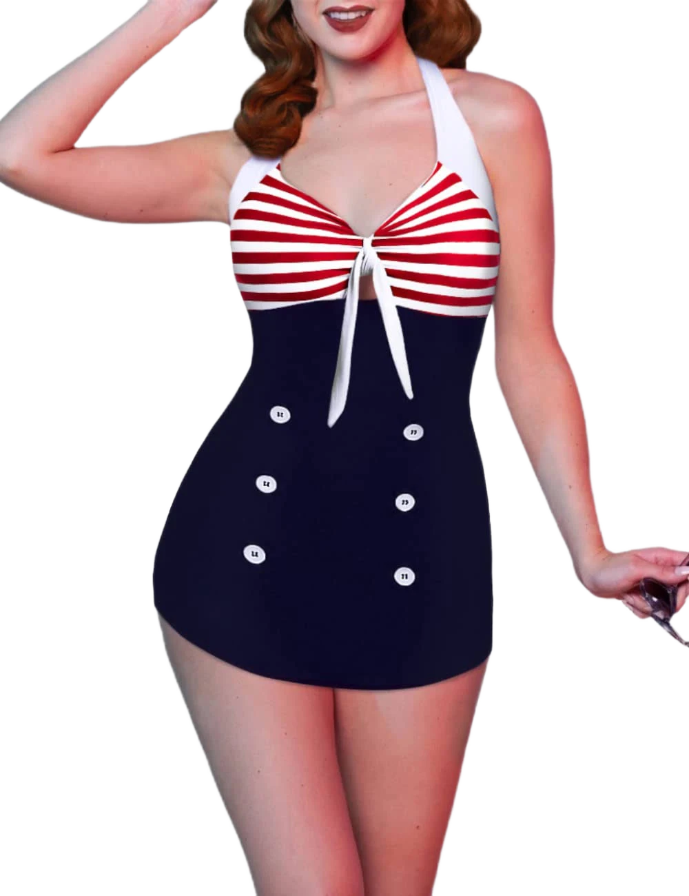 Ekouaer Women's Vintage Retro Push Up Swimsuit