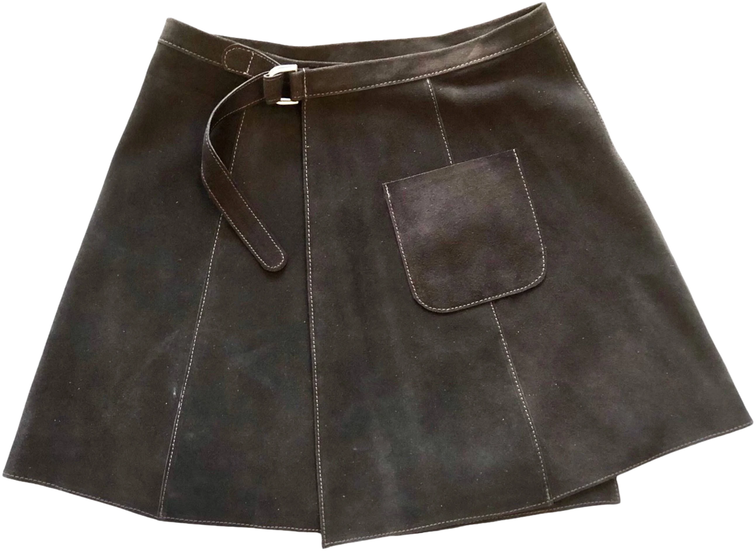 Suede Wrap Skirt