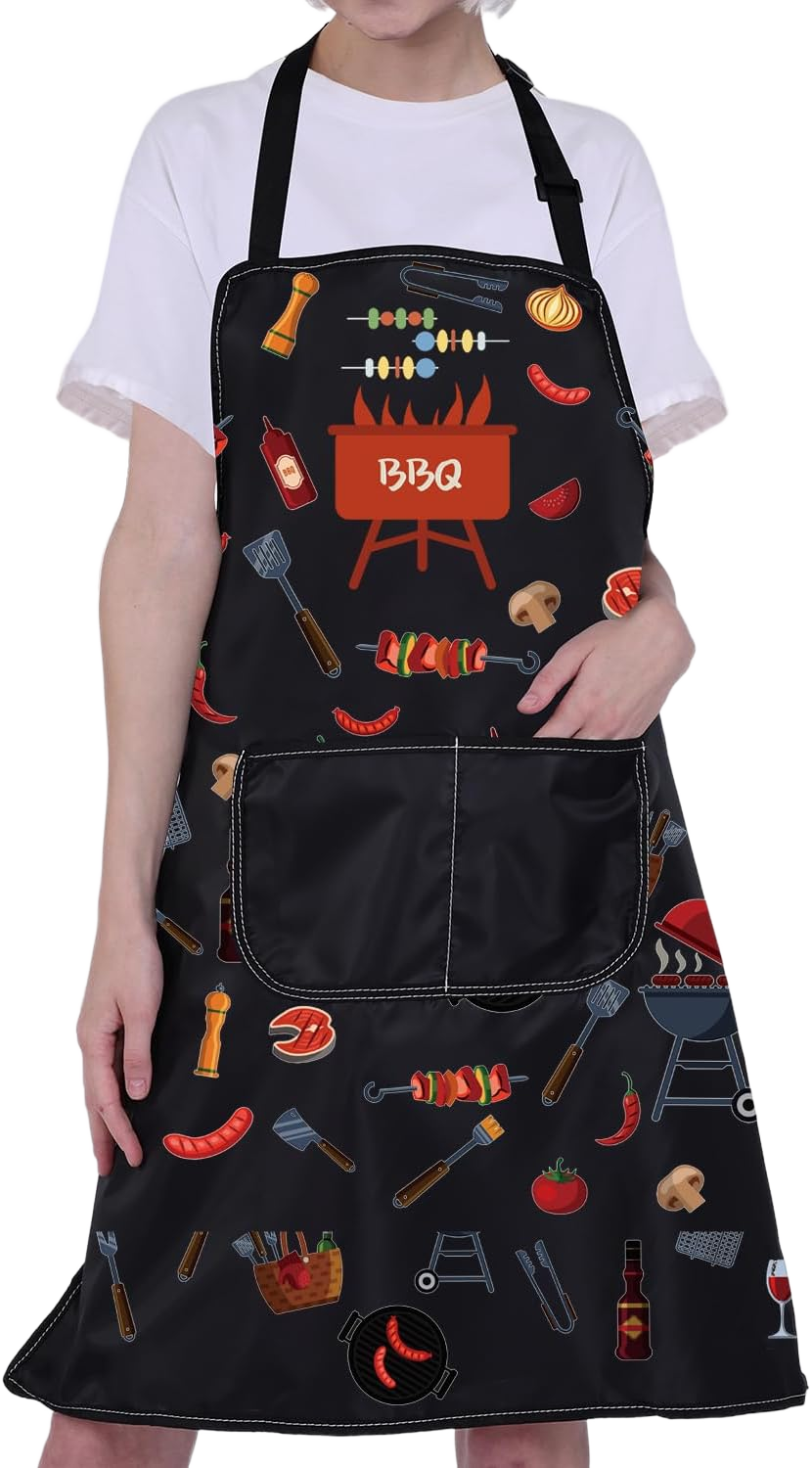 CMNIM Funny Grilling Apron for Women - BBQ Apron with Gifts for BBQ Lovers