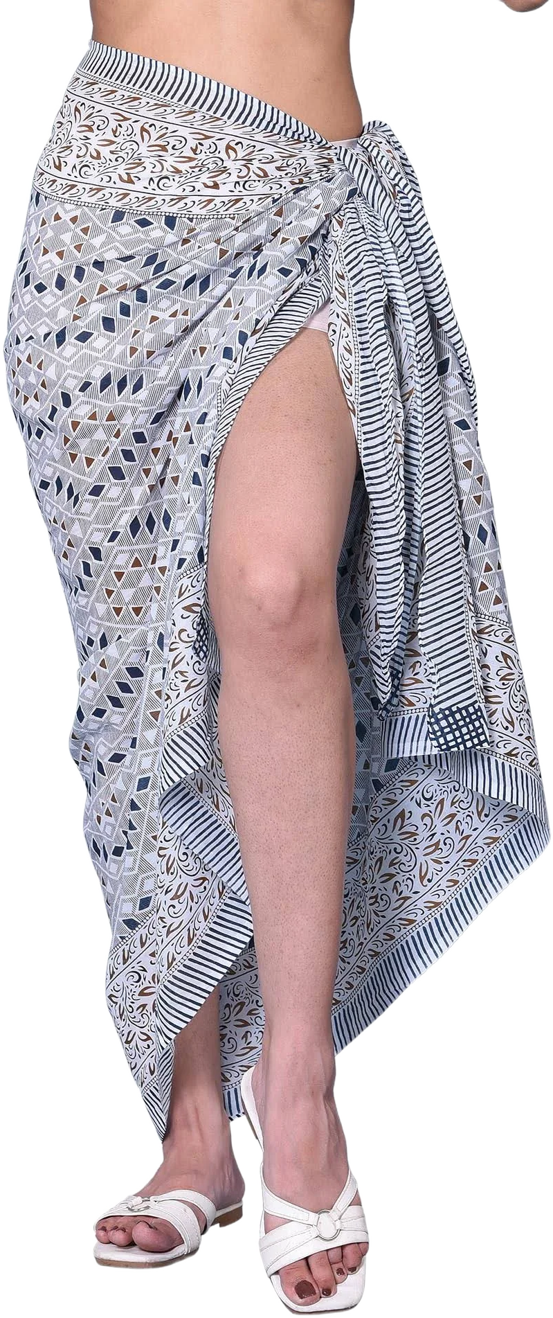 Rastogi Handicrafts 100% Cotton Block Print Pareo Sarong Swimsuit Wrap Skirt Cover Up Long Women’s Apparel Fabric