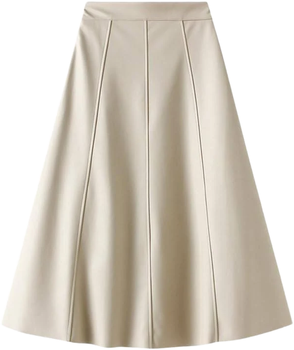 SUNYUESTAR Women's Vintage High Wiast Faux Leather Skirt