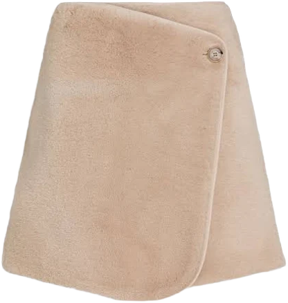 Malene Birger Chani Shearling Mini Wrap Skirt