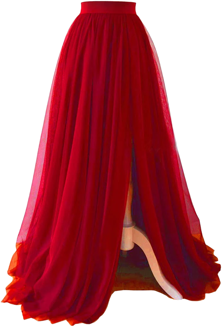 EllieHouse Split Long Floor Tulle Skirt