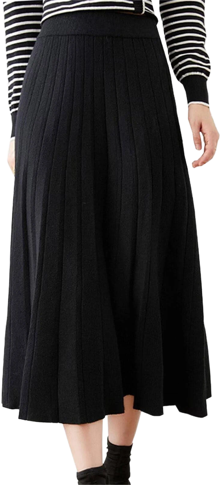 Beralst Women's Pleated Knit Midi Skirt