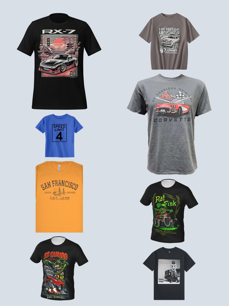Rev Up Your Style with Car Graphic Tees!