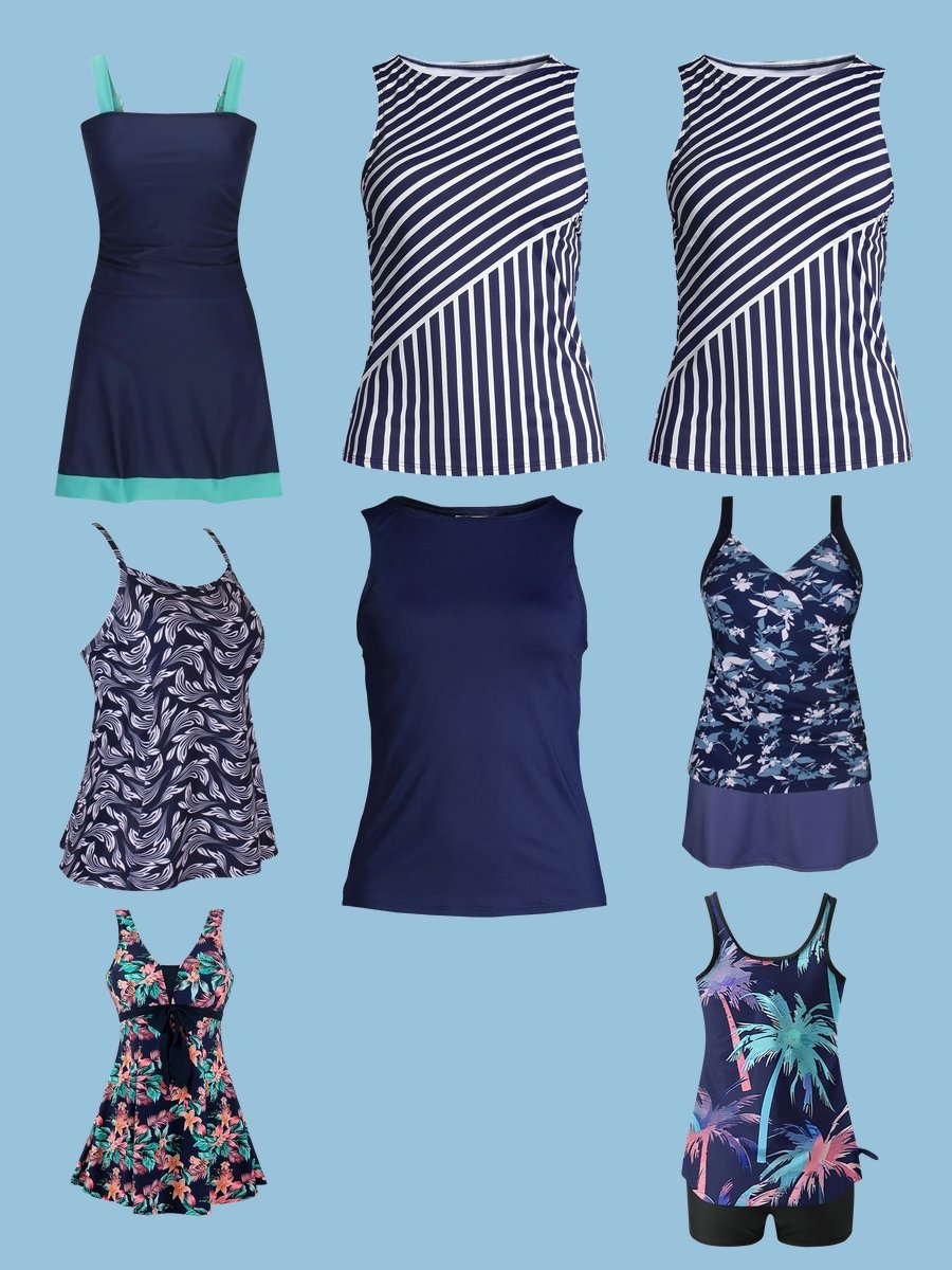 Conservative Swimsuit Chic: Dive into Navy Elegance