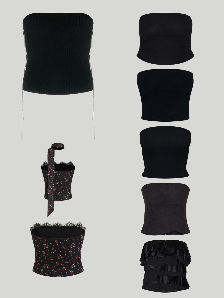 Bandeau Tops: Rock the Black Ribbed Style Now!