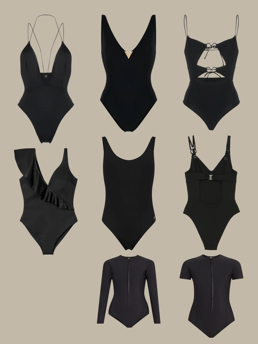 Dive into Style with a Black Neoprene Swimsuit!
