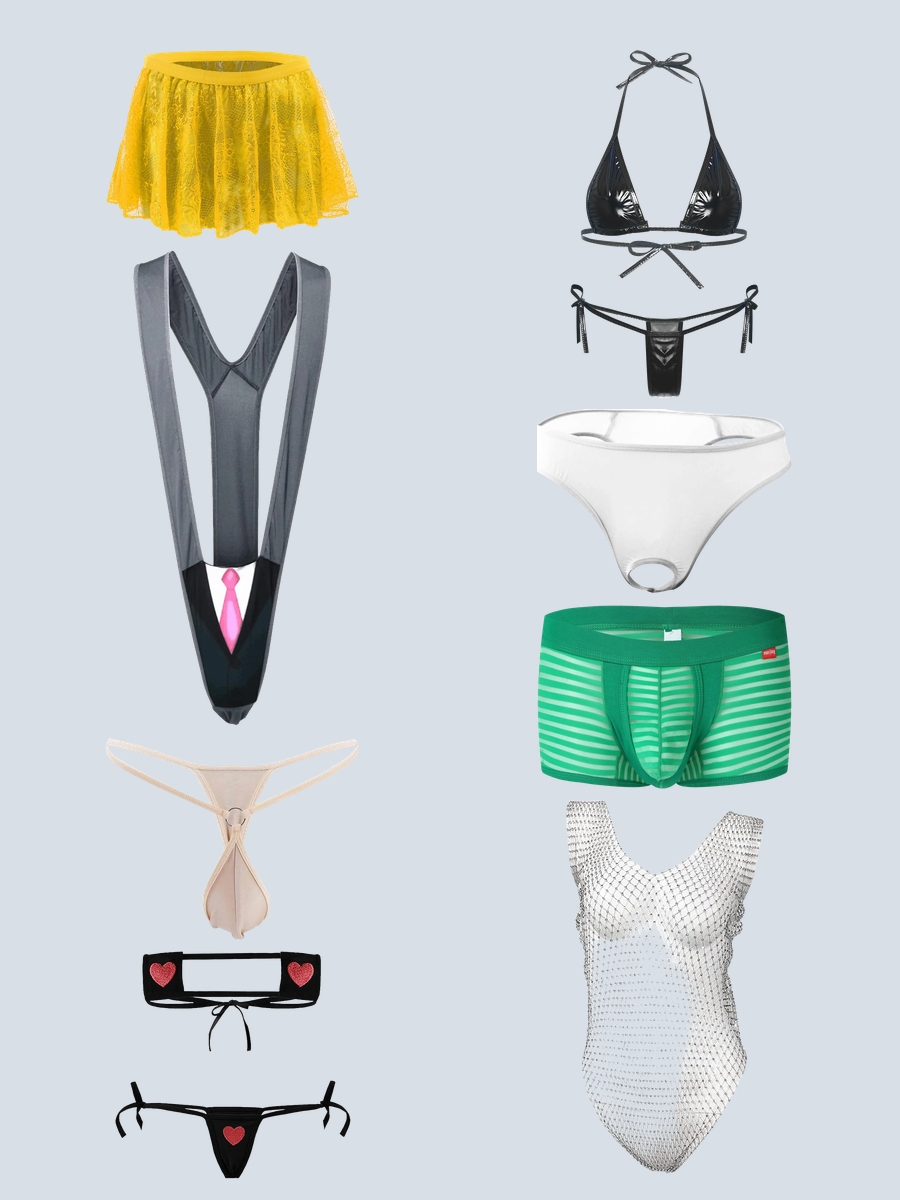 Dare to Wear: The Black Lace G-String Swimsuit